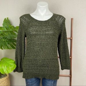 Apt. 9 Green Knit Crew Neck Sweater (Sz Medium)